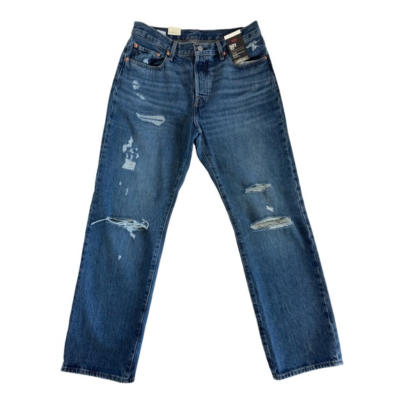 Levis 501 Premium 90s Women's Mid Rise Straight Jeans Size 28x30 - Picture 3 of 9